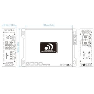 GTR2A - 2030 Watt RMS @ 1 Ohm Mono Block GT Series Full Range Amplifier With Bass Remote
