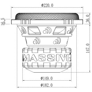 GTR82 - 8" 600 Watts RMS Dual 2 Ohm Subwoofer with Grill