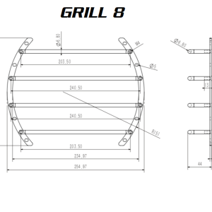 GRILL8 - 8" Deep Anodized Steel Protective Subwoofer Grill