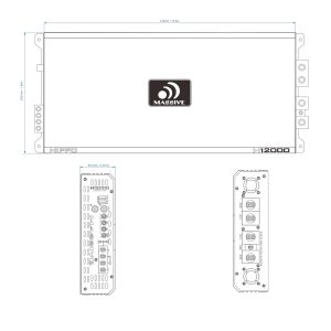 H12000 - 12000 Watt RMS @ 1 Ohm Mono Block Hippo Series Amplifier with Bass Remote